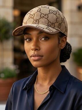 Gucci Tan GG Monogram Canvas Baseball Cap